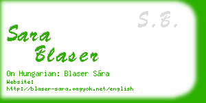 sara blaser business card